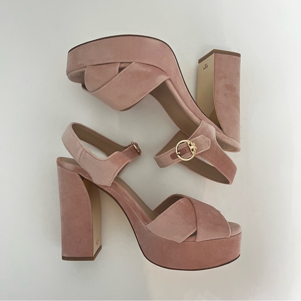 Tory Burch Loretta Velvet Platform Sandal - New In Box- Size 9.5 - Reemoly - Picture 12 of 16